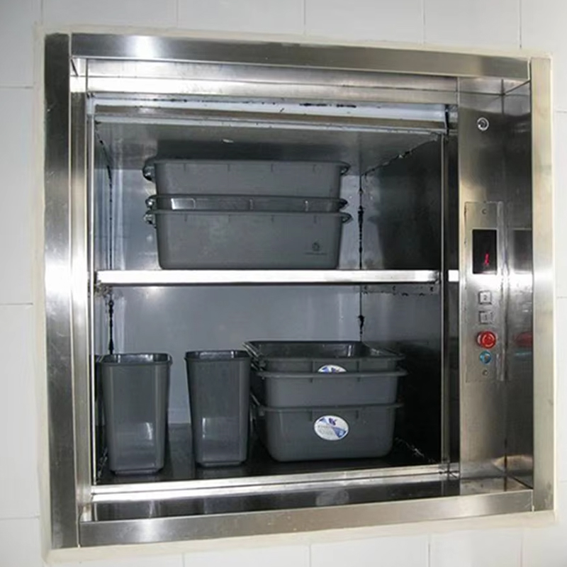 VTEF108 Elektrický bezprevodový striedavý výťah s PVC podlahou pre reštauráciu a hotelovú kuchyňu