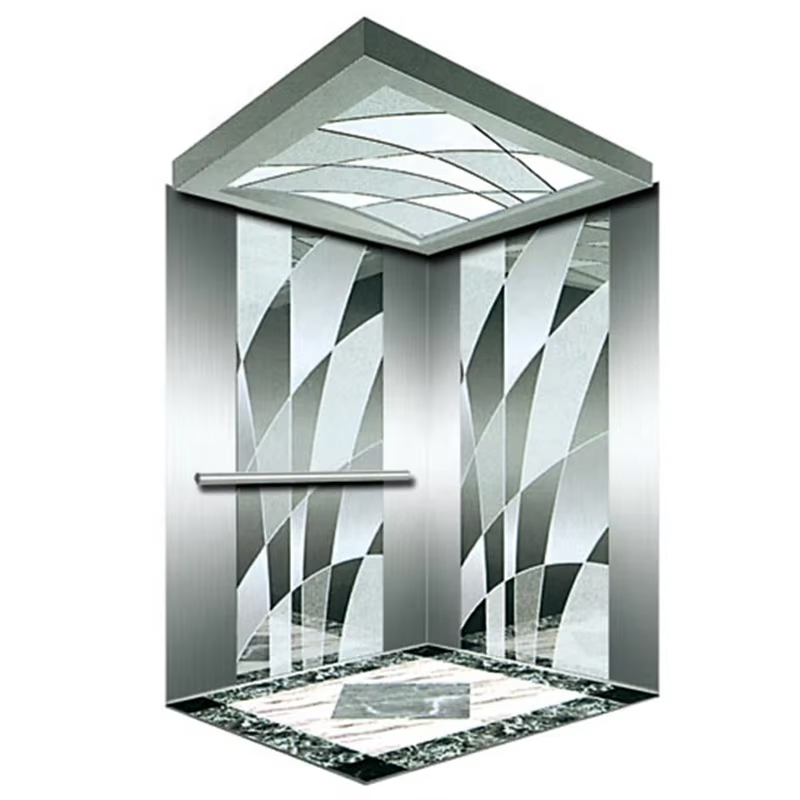 VTEP121 Hot Sell NV Model 6-8 osôb 630 kg AC moderný výťah v budove výťahu pre cestujúcich s PVC podlahou z nehrdzavejúcej ocele