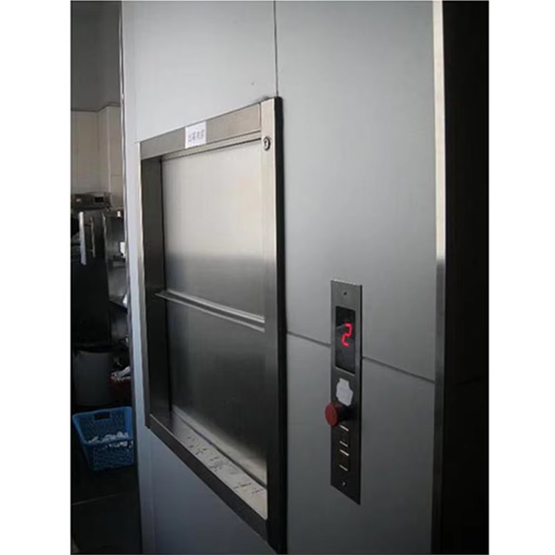 VTEF110 Reštauračné služby Výťah jedál Automatické dvere Bezprevodová trakcia AC Pohon PVC Podlaha Odolná Bezpečné pre hotely Vily Kuchyne