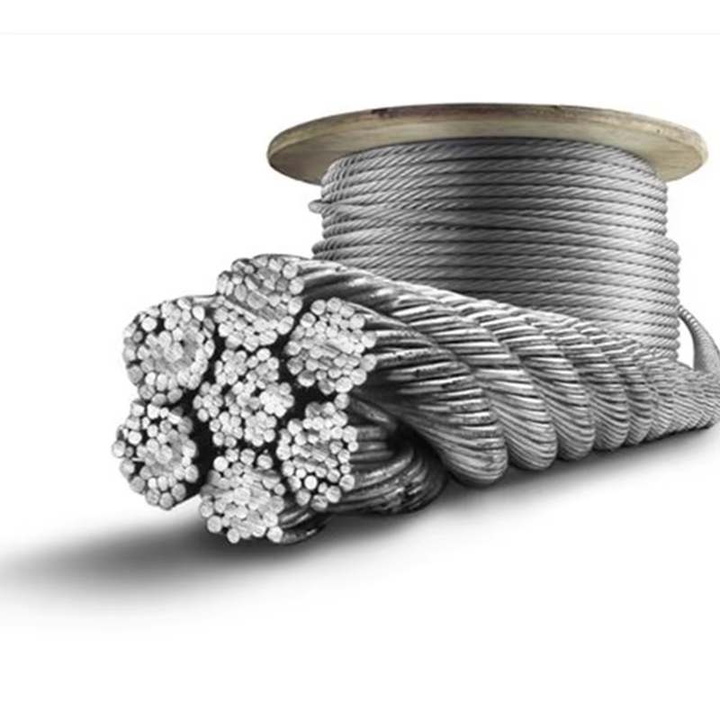 VTSP263 China Factory 11 mm vysoká pevnosť v ťahu tepelne odolná nehrdzavejúca pozinkovaná oceľové lano výťahu